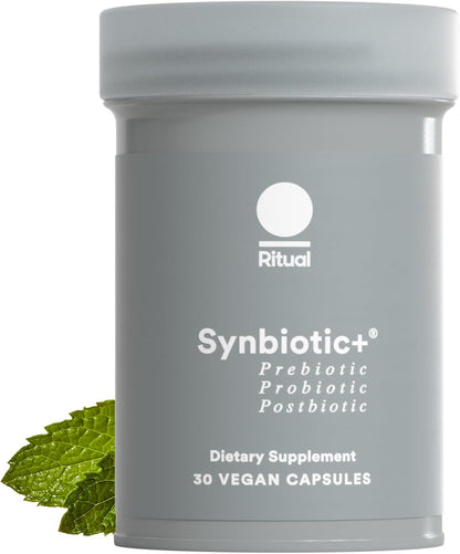 Ritual Synbiotic+ 3-in-1 Probiotic Supplement - 30 Capsules - 30 Servings | Probiotic, Prebiotic, Postbiotic - Women and Men