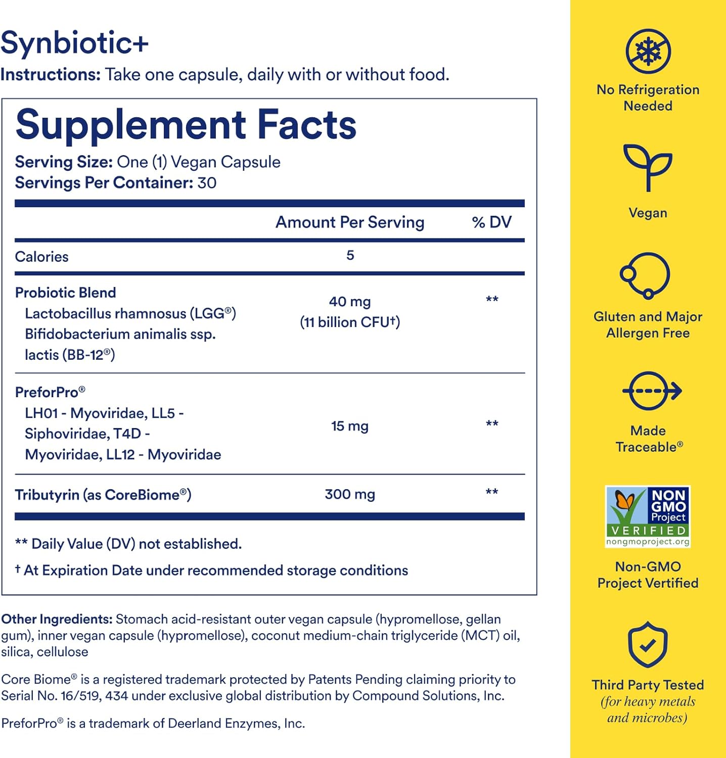 Ritual Synbiotic+ 3-in-1 Probiotic Supplement - 30 Capsules - 30 Servings | Probiotic, Prebiotic, Postbiotic - Women and Men
